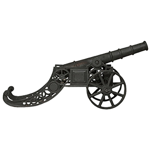 Cannone ornamentale-fusione di ghisa 150x39x65 finitura nera anticata