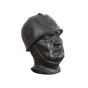 Testa del Duce in ghisa finitura nera anticata L12xPR16xH21 cm