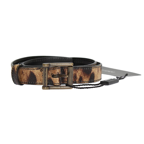 Cintura Dolce & Gabbana Brown Leopard Gold Buckle